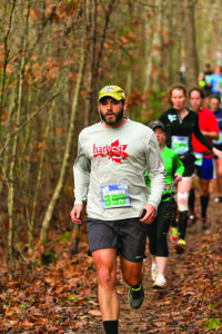 Brian Burgess, a member of the Cherokee Runners, competes in the 30K (18.6 miles) race at the Frosty Foot race earlier in the month.  (Photo courtesy of Gerri Grady) 