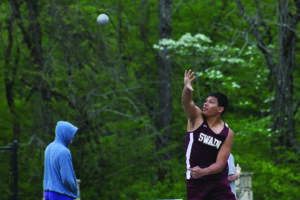 Swain’s Greg Tisho, EBCI tribal member, took first place in the boys shot put.  