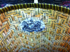 This photo shows the detail of on the inside of one of the award-winning baskets.  