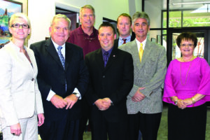 Among the new appointees to the AdvantageWest Board of Directors are (left-right) front - Terri King and Bruce Goforth, both of Buncombe County; Jason D. Lambert, director of the division of commerce for the Eastern Band of Cherokee Indians; Tommy Sofield, of Watauga County; Pam Moody, of Graham County; back row - John Boyd, of Mitchell County; Tim Ferris, of Rutherford County. AdvantageWest is the regional economic development partnership serving the 23 westernmost counties of the state, including the Qualla Boundary.  (Photo courtesy of Advantage West) 