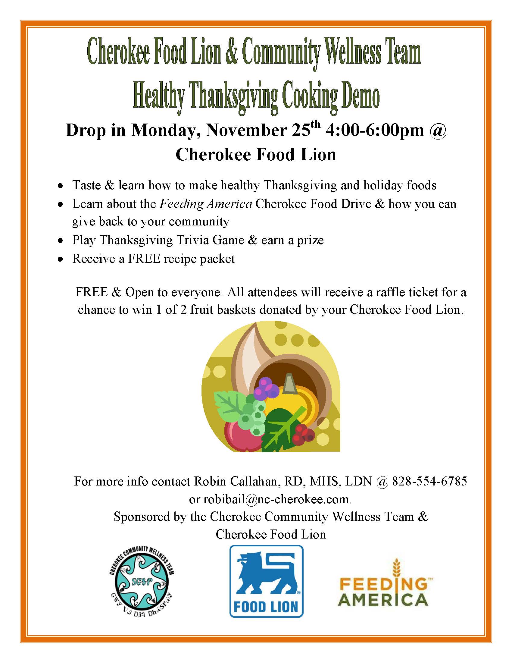 Foodlion Healthy Thanksgiving Demo 2013 Flyer