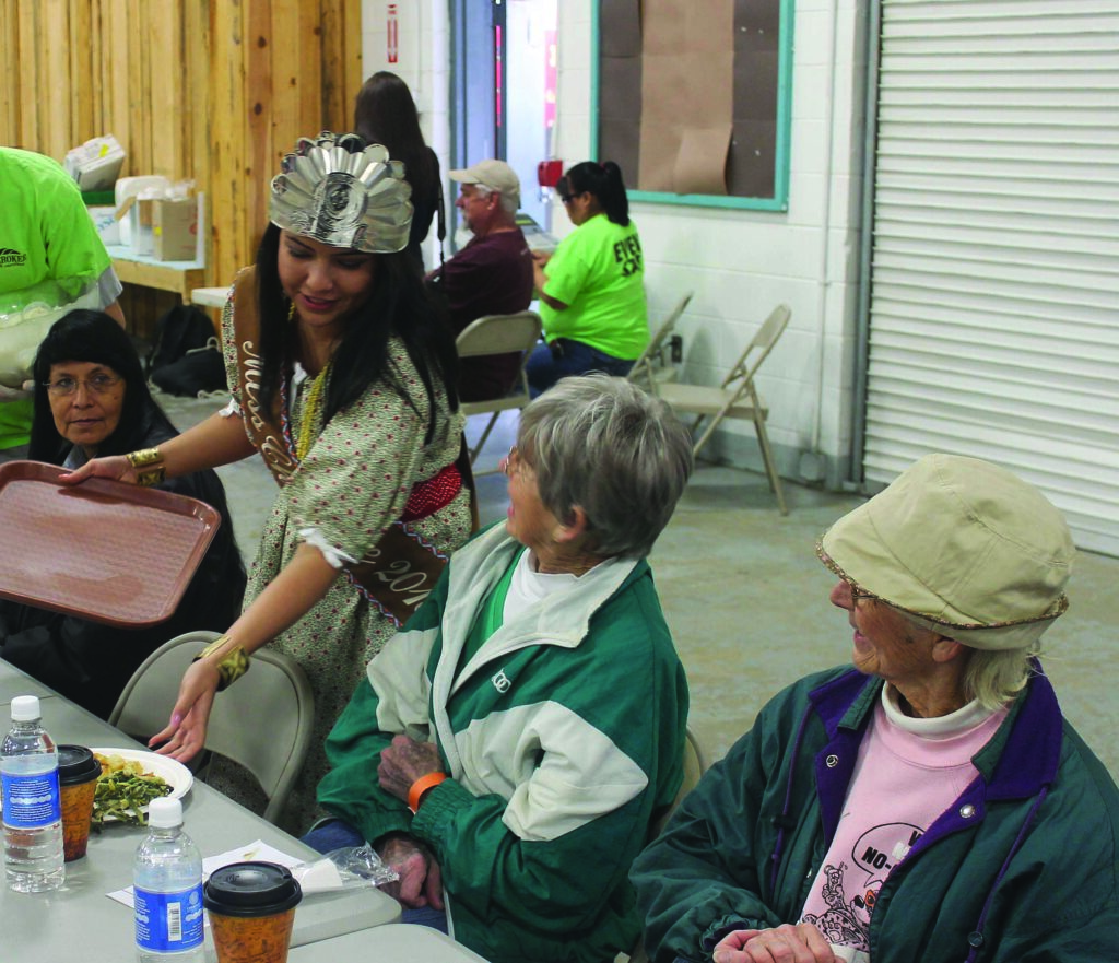 Miss Cherokee serves dinners at the annual Rainbows and Ramps Festival in March. 