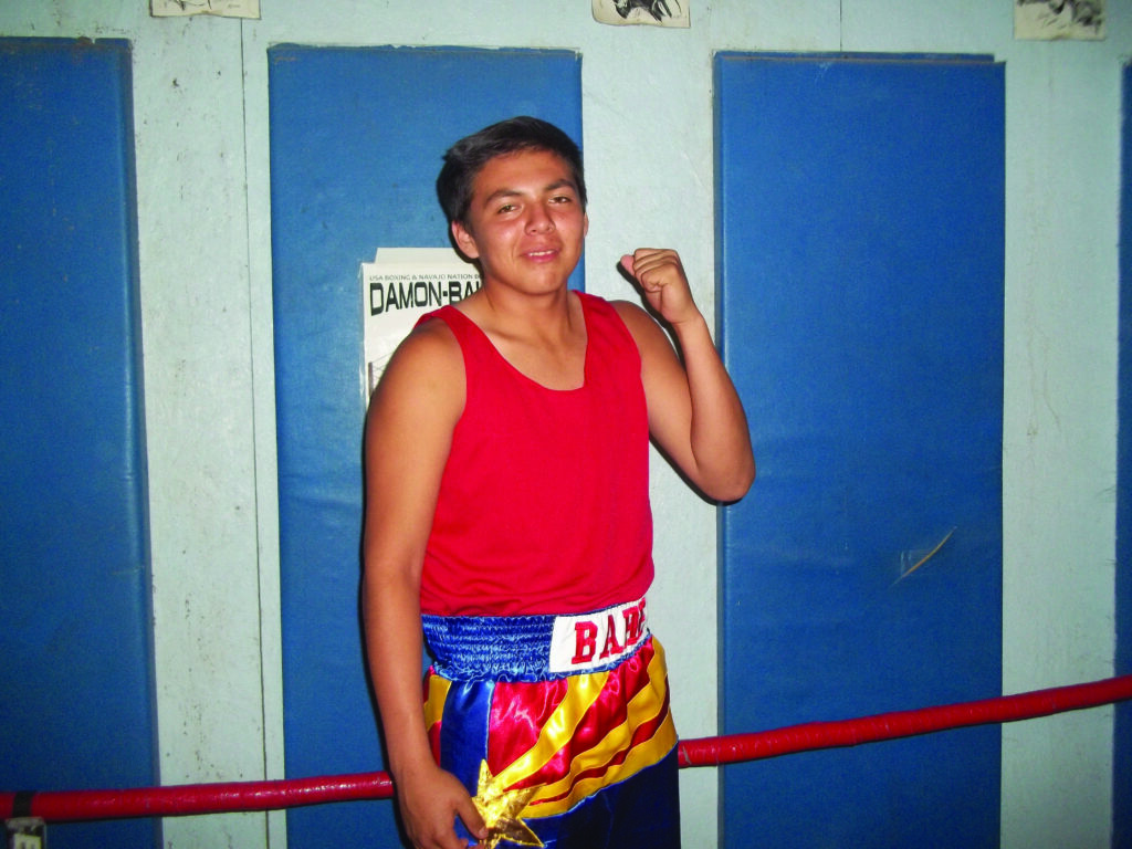 Joshua Bahe is shown after winning the Arizona State Championship.  