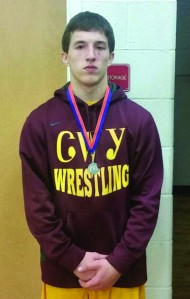 Cherokee’s Jaron Bradley took second place in the 145lb division at the 1A West Regional wrestling tournament in Walkertown on Saturday, Feb. 14.  (Photo courtesy of Anthony Swearengin) 