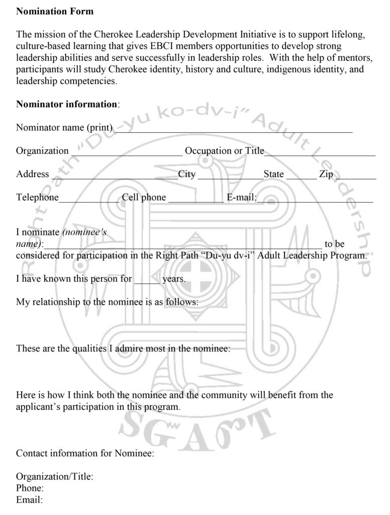 Nomination form