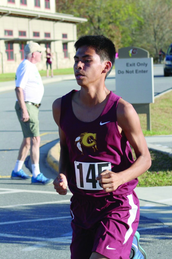 Braves freshman sensation Darius Lambert, who took second place with a time of 17:28.29, was named All-Conference.  