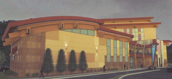 Ar artist's rendering shows the exterior of  the Bowling Entertainment Center which was approved by Tribal Council on Wednesday, Feb. 2.  (Images courtesy of TCGE) 