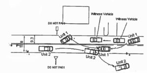 The Cherokee Indian Police Department report on the April 14, 2015 fatal collision in the Birdtown Community includes this diagram which shows the alleged sequence of events.  Vehicle one was driven by Michael Dean Tomes II and vehicle two was driven by Bradley Allison.  (Image from CIPD report) 