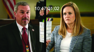 A split screenshot shows Cherokee Chief Justice Bill Boyum talking with Samantha Bee during a recently-aired episode of her talk show.  