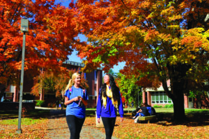 WCU students stroll across campus on a picture-perfect fall afternoon. (WCU photo) 